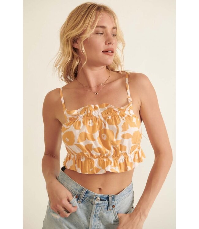 Promesa USA Floral print woven cropped cami top