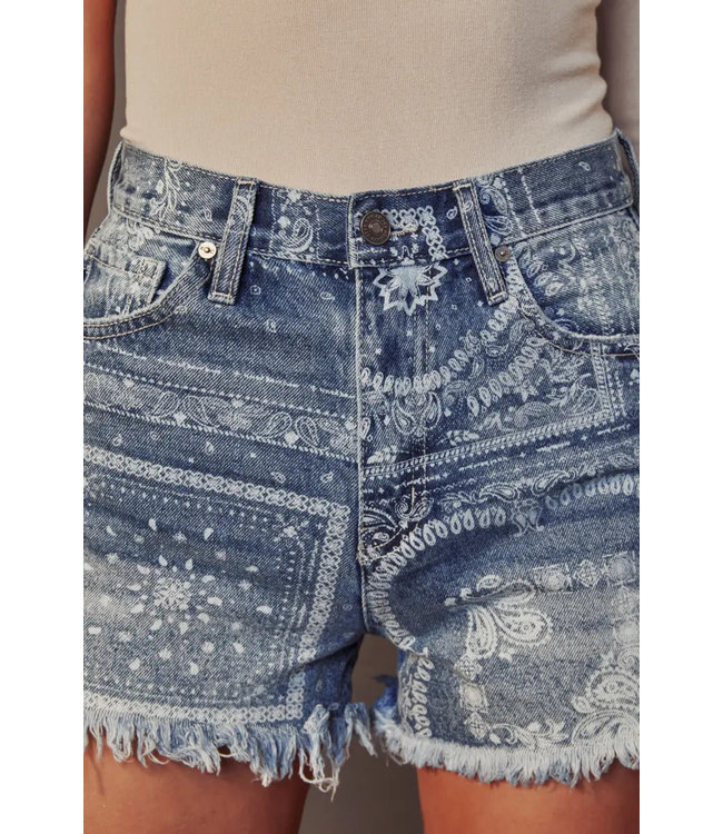 16 Jeans Women Bandana Print Mini Shorts With Pocket Print High Waist Short  shorts @ Best Price Online