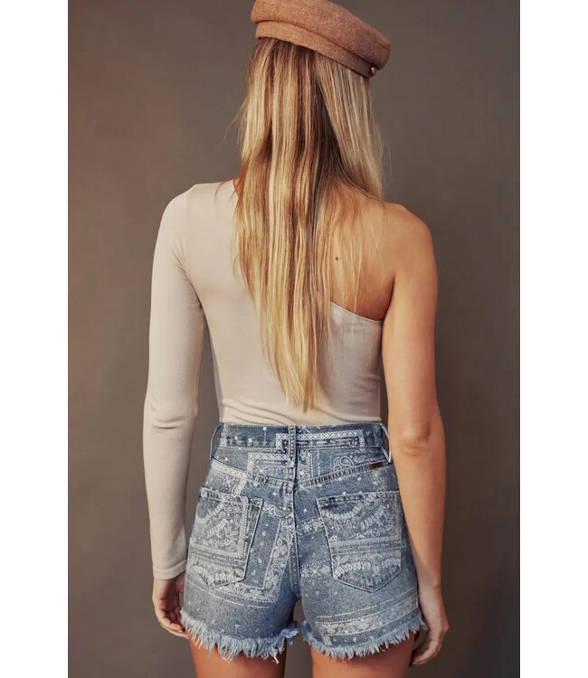 Kan Can High Rise Bandana Print Shorts