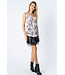 Vocal Sleeveless Flower top with zippers