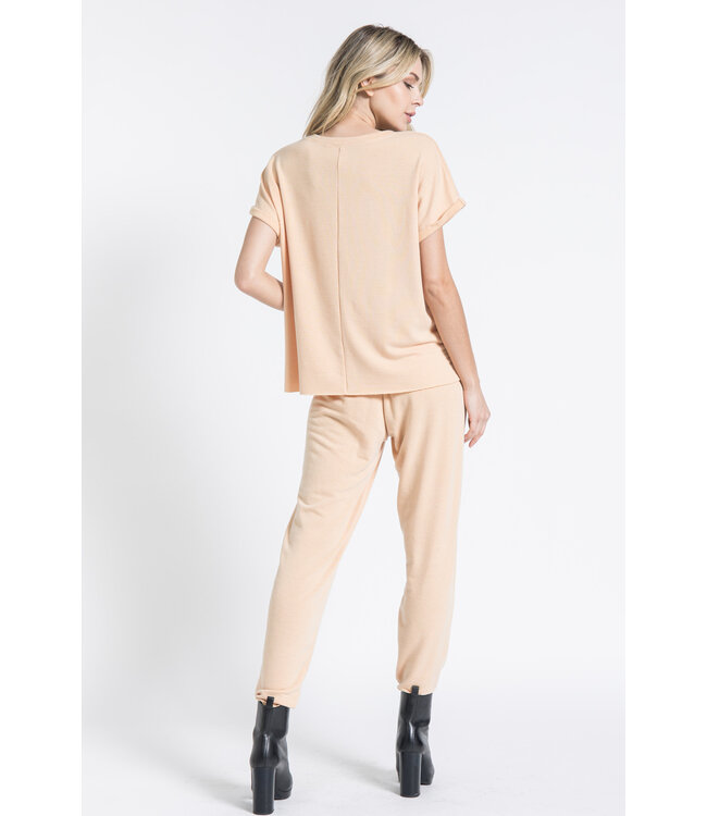 Vocal Orange crew neck top with stones