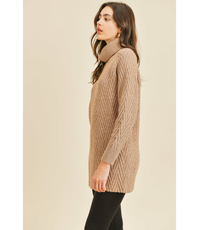 Paper Crane Textured Turtle Neck long sleeve sweater