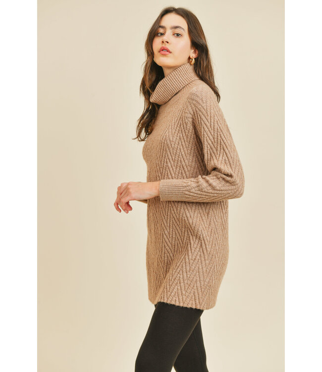 Paper Crane Textured Turtle Neck long sleeve sweater