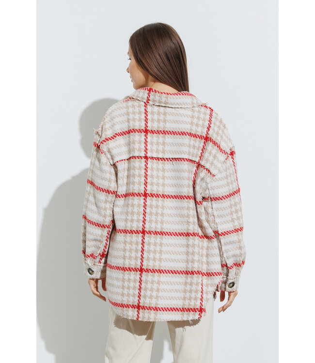 Plaid button up shacket