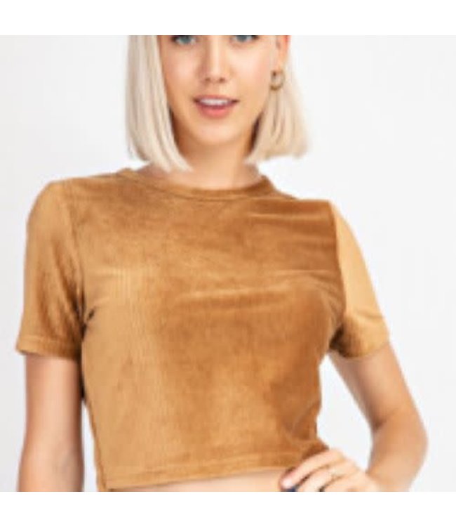 Short sleeve ribbed top