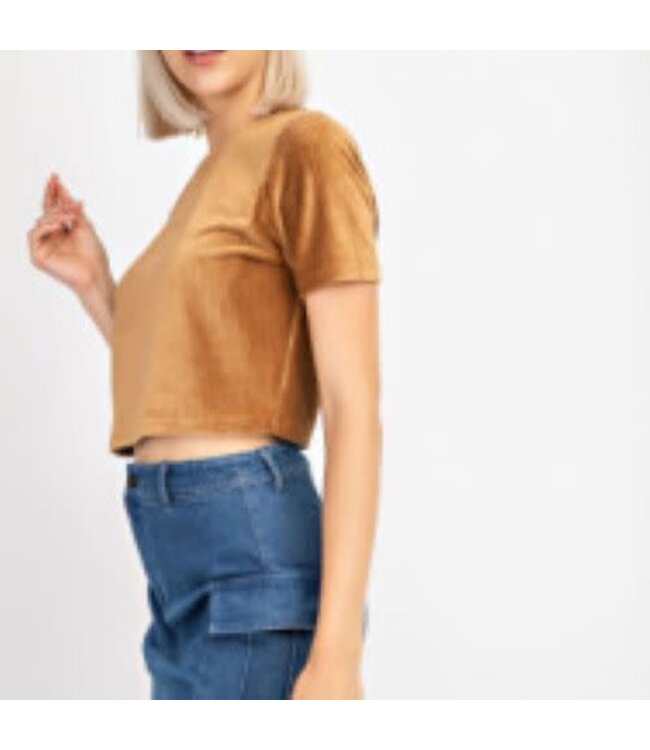 Short sleeve ribbed top