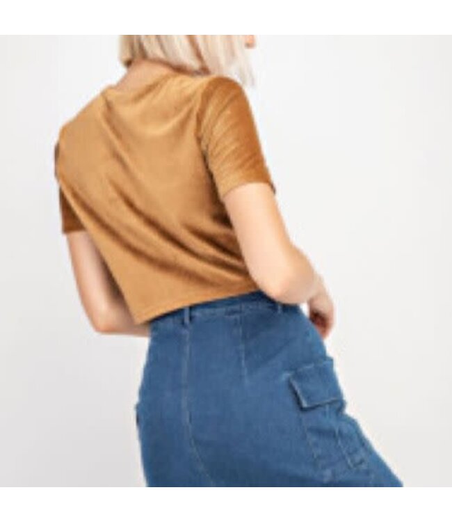 Short sleeve ribbed top