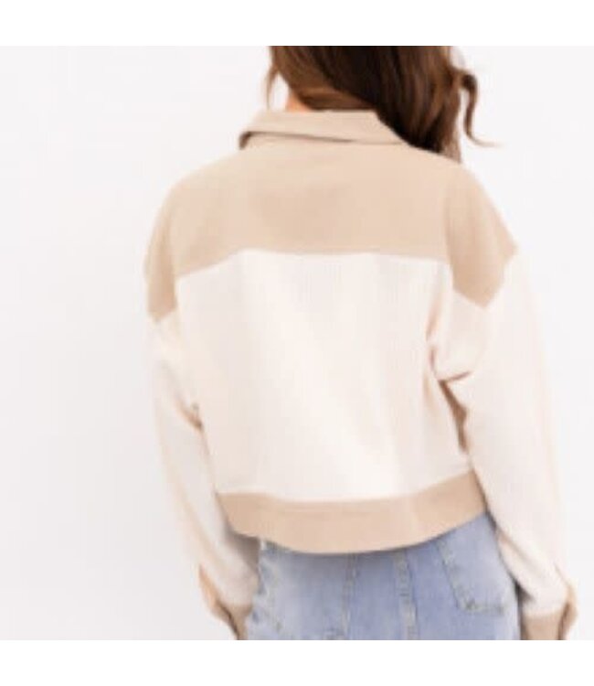 Knit contrast oversized jacket