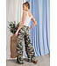 Camo print wide leg pants