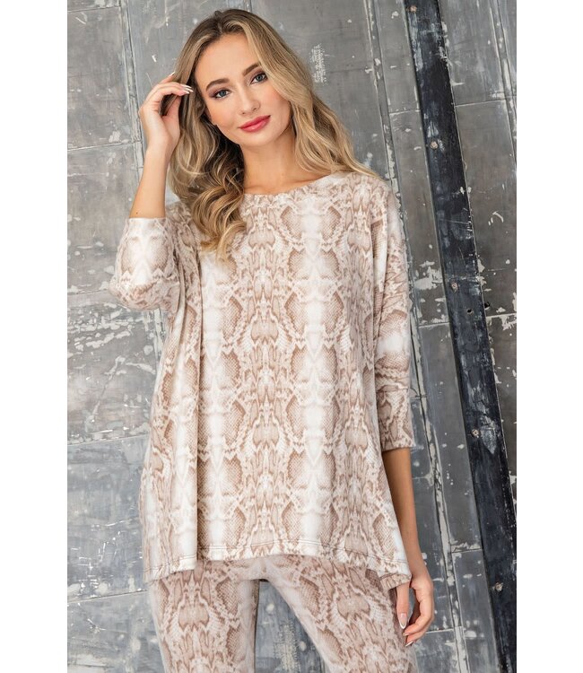 Snake print long sleeve top