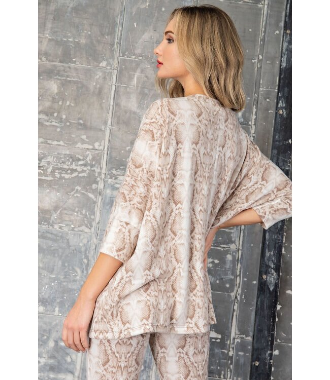 Snake print long sleeve top