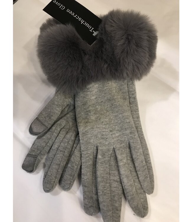 E Touch Jersey Glove with Faux Fur Cuff