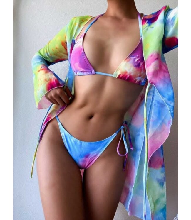 Tie Dye print two piece bikini set