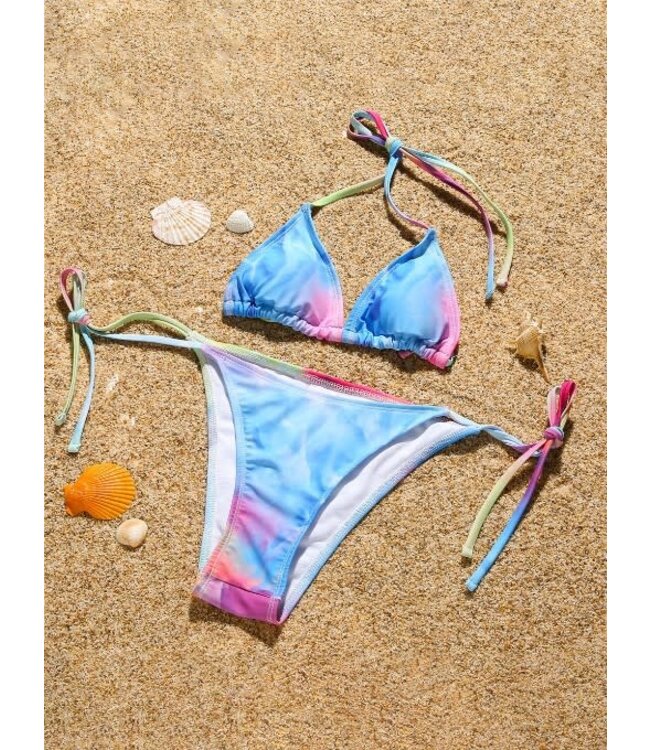 Tie Dye print two piece bikini set