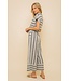 Hem and Thread Hem & Thread Stripe triple brushed Hacci wrap style romper