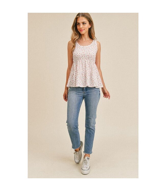 Paper Crane Textured Floral Knit sleeveless top