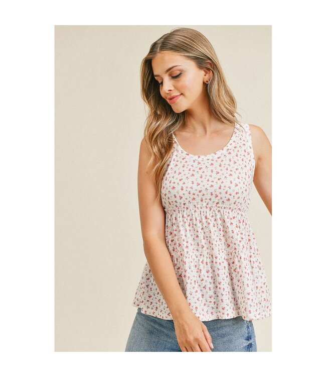 Paper Crane Textured Floral Knit sleeveless top