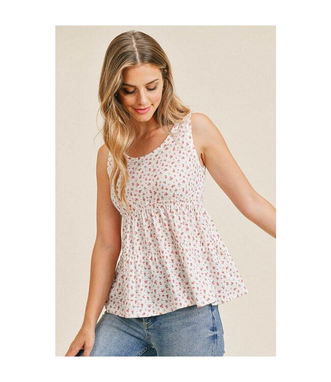 Paper Crane Textured Floral Knit sleeveless top