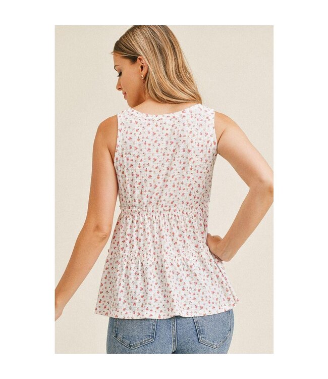 Paper Crane Textured Floral Knit sleeveless top