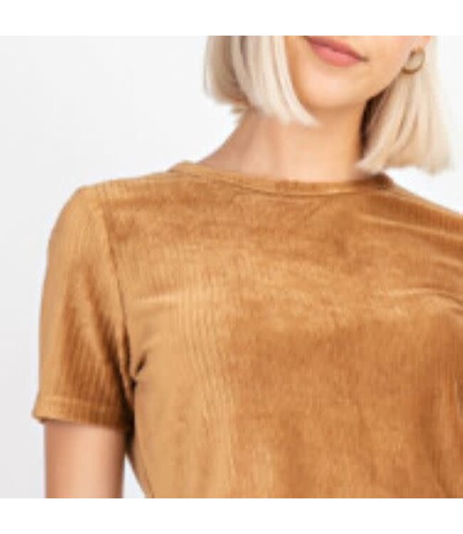 Short sleeve ribbed top