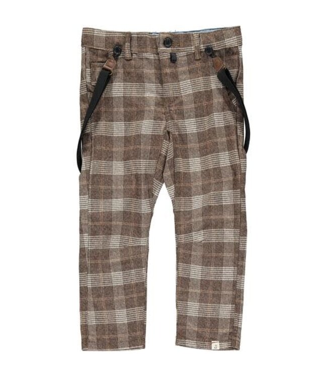Me & Henry Bradford plaid pants with removable suspenders