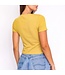 Short sleeve center front cut out top