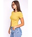 Short sleeve center front cut out top