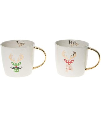 Mr & Mrs Stag Holiday Mug Set