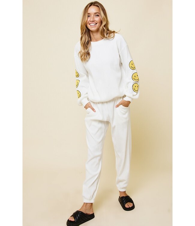 Smile Printed On Long Sleeve Set