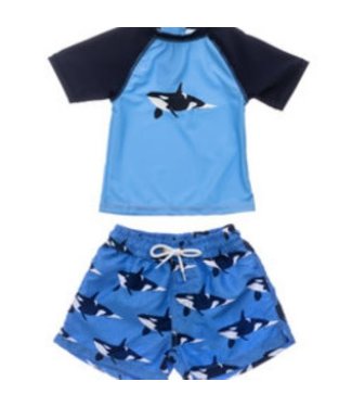 Snapperrock Orca Ocean baby boy swimsuit set