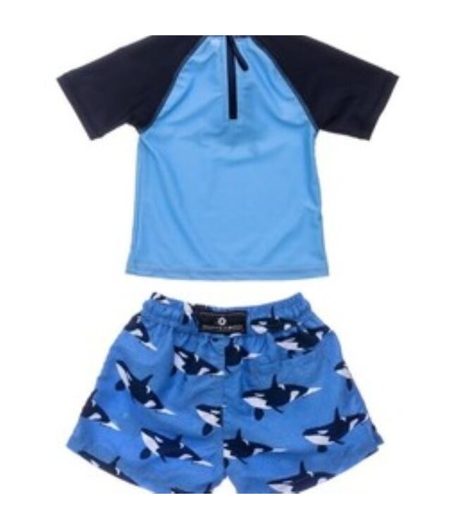 Snapperrock Orca Ocean baby boy swimsuit set