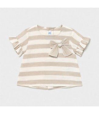 Mayoral Mayoral 2 Pc set Striped linen ruffled top with cropped linen pants -size 6M