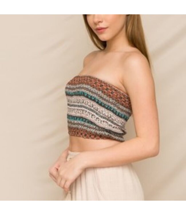 Hem and Thread Printed Smocking Bandeau