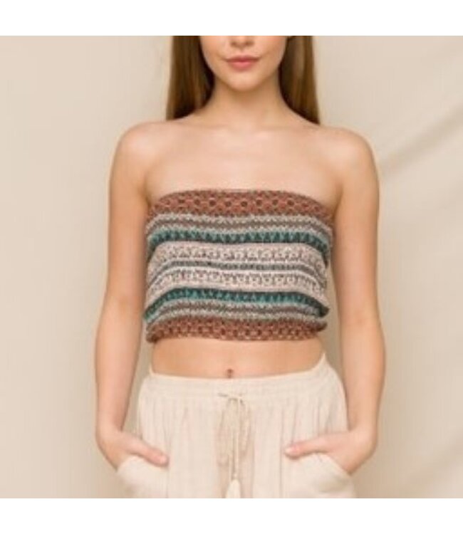 Hem and Thread Printed Smocking Bandeau