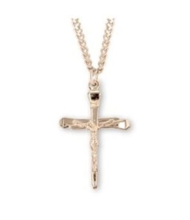 16K gold over sterling Large Nail Crucifix