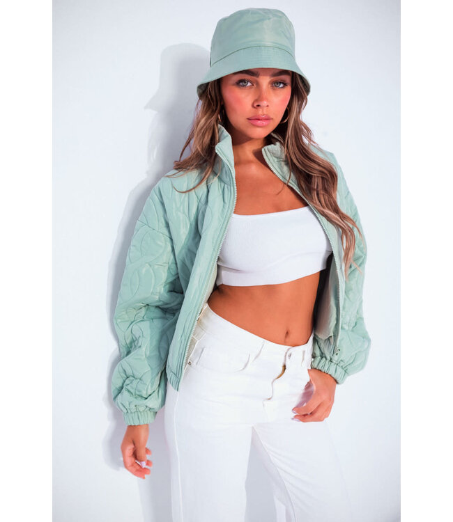 Quilted crop jacket
