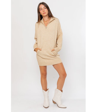 Half zip sweater dress