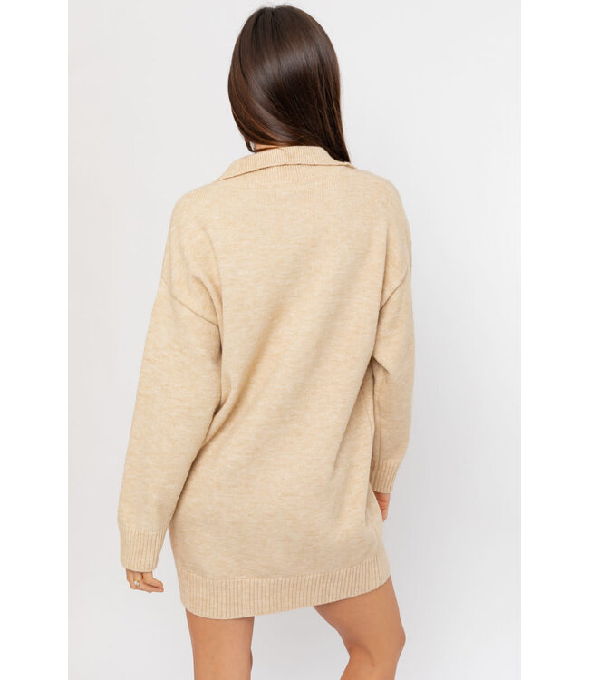 Half zip sweater dress