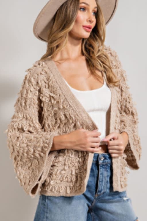 Open knit fringe cardigan - Lizzy Lou 