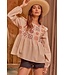 Baby doll embroidered top
