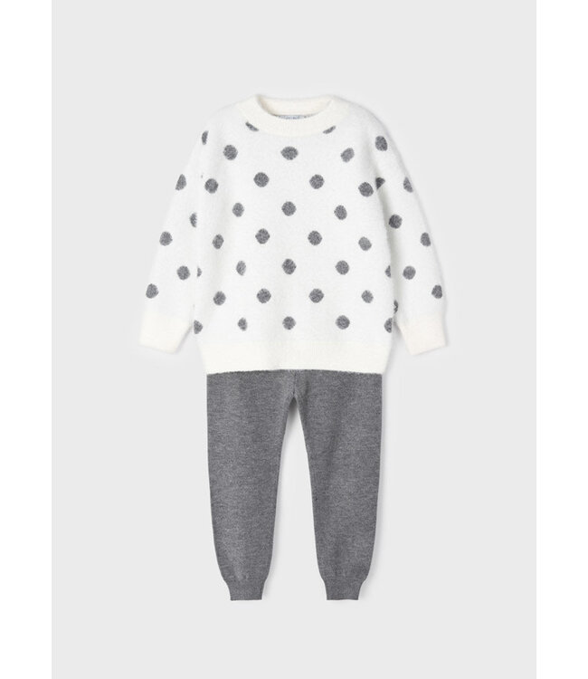 Mayoral Mayoral knitted polka dot sweater & legging set -size 4