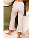Ribbed Wide Leg Pants with Pocket and Elastic Waist