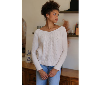Angie Chenille cable knit pullover sweater
