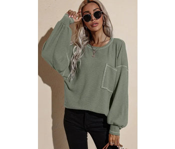 Lily Clothing Solid color loose waffle top