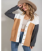 Button down color block cardigan