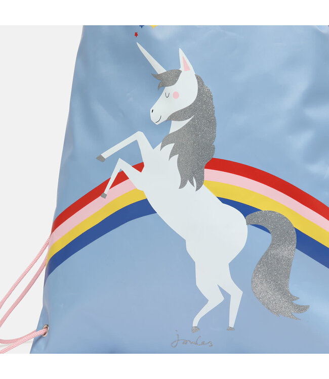 Joules Active drawstring bag - Blue Unicorn
