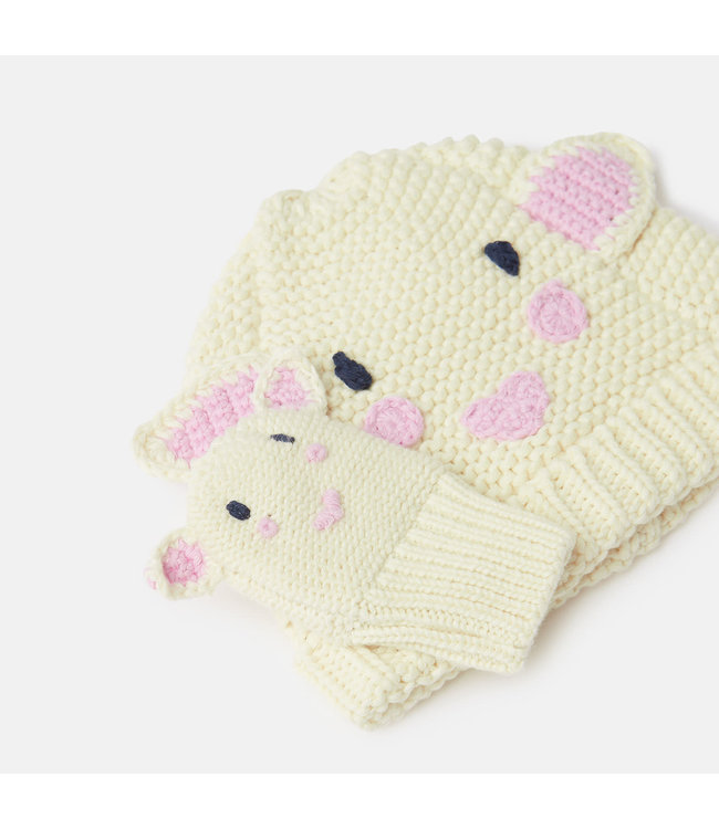 Joules Chummy hat & glove set -Sheep