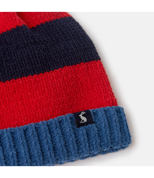 Joules Bobble stripe knit hat -size 3-7 Y