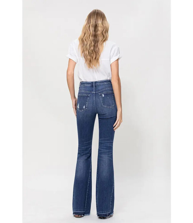 Flying Monkey Darker and Darker - High Rise Flare Jeans with Insert Panel Details