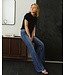 Flying Monkey Darker and Darker - High Rise Flare Jeans with Insert Panel Details